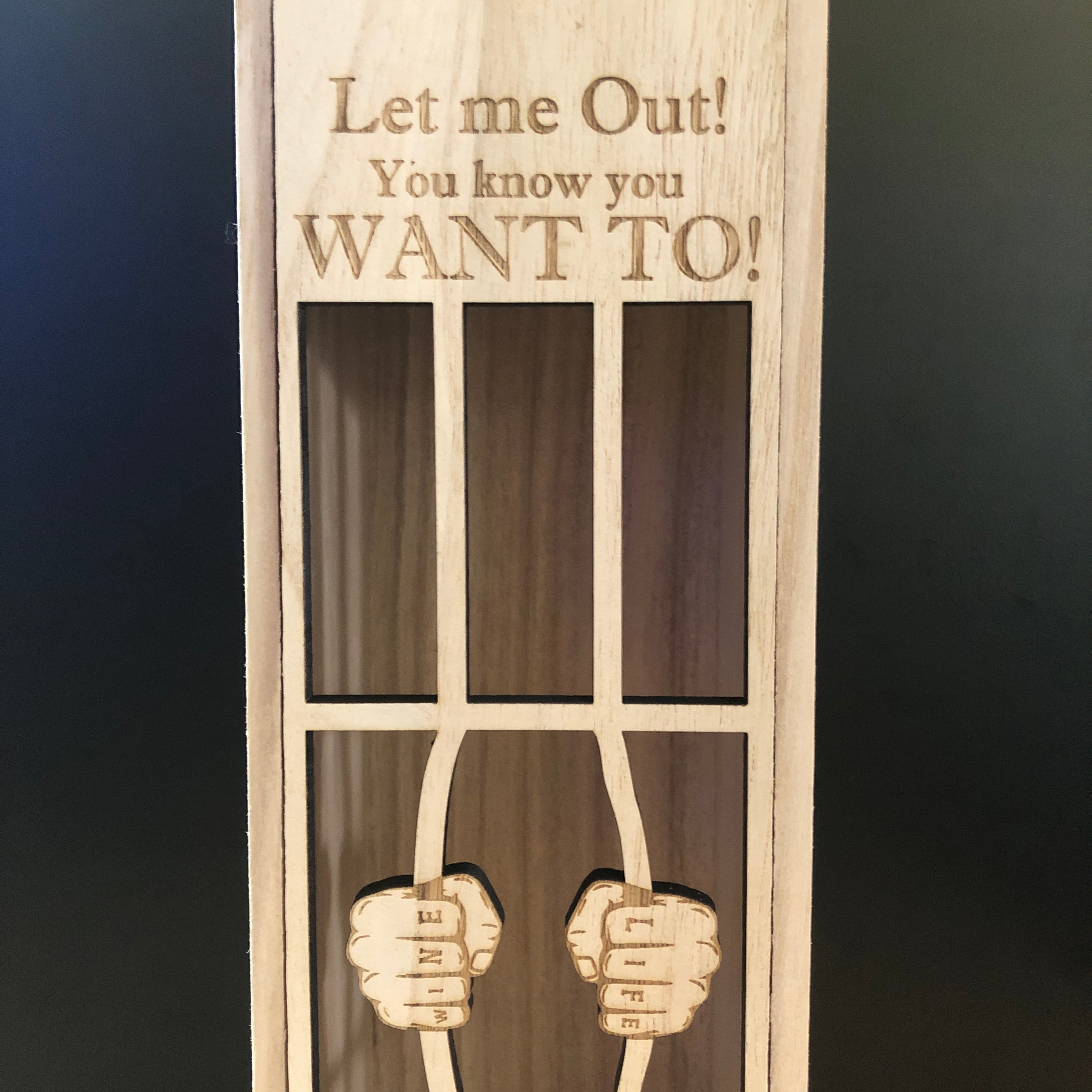 Houten kist - Let Me Out! You Know You Want To